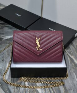 Envelope Chain Wallet Burgundy